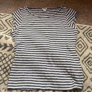 Jcrew striped tee with cutoff sleeves